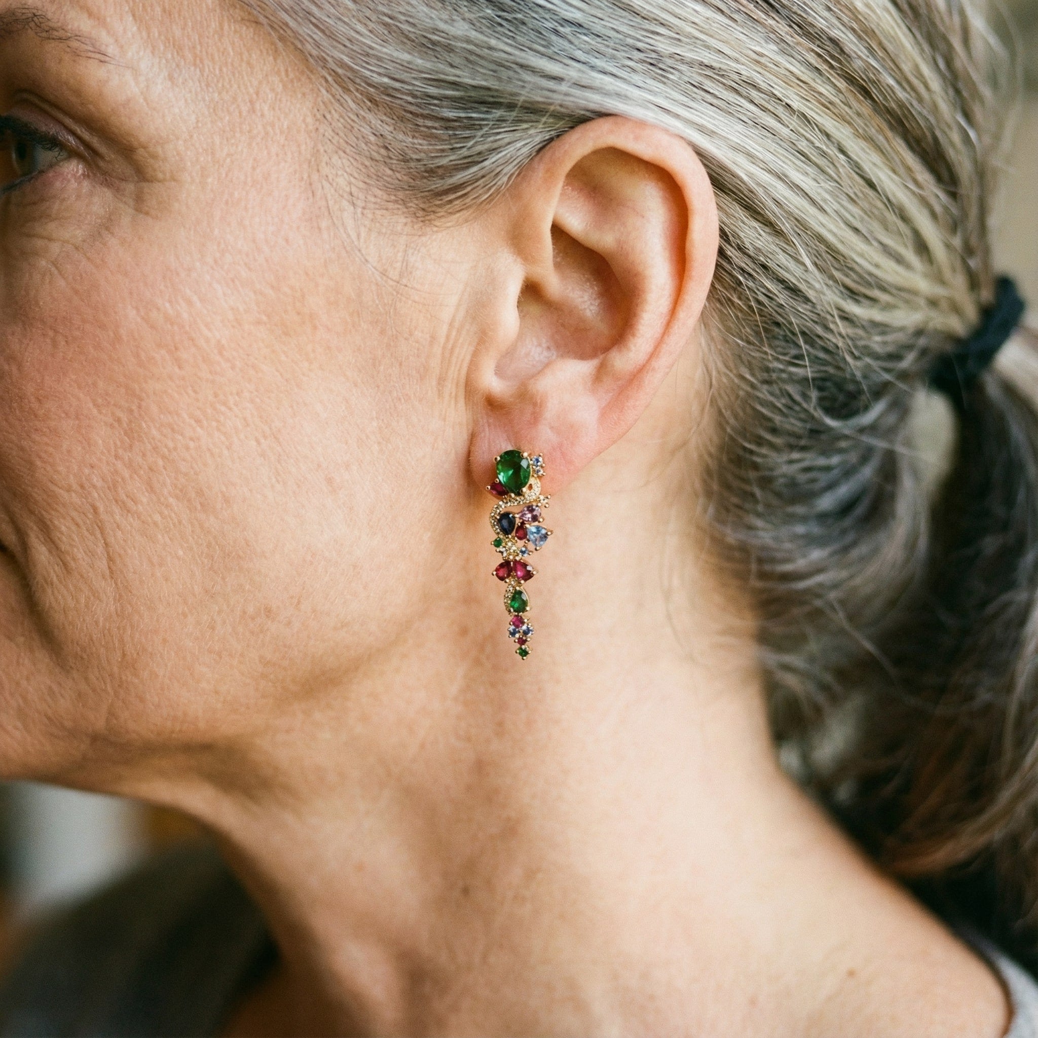 Orecchini Oro con Zirconi Multicolore