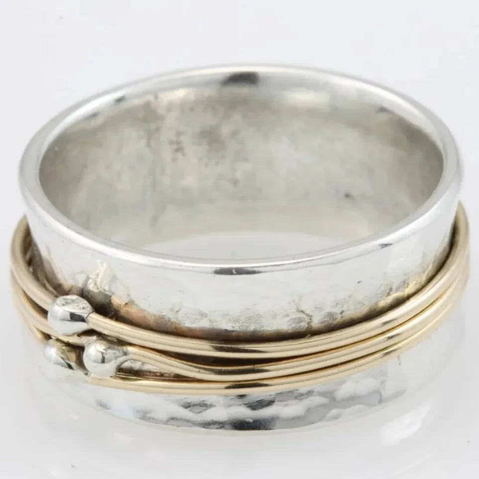 Anello Vintage Oro con Strati in Argento