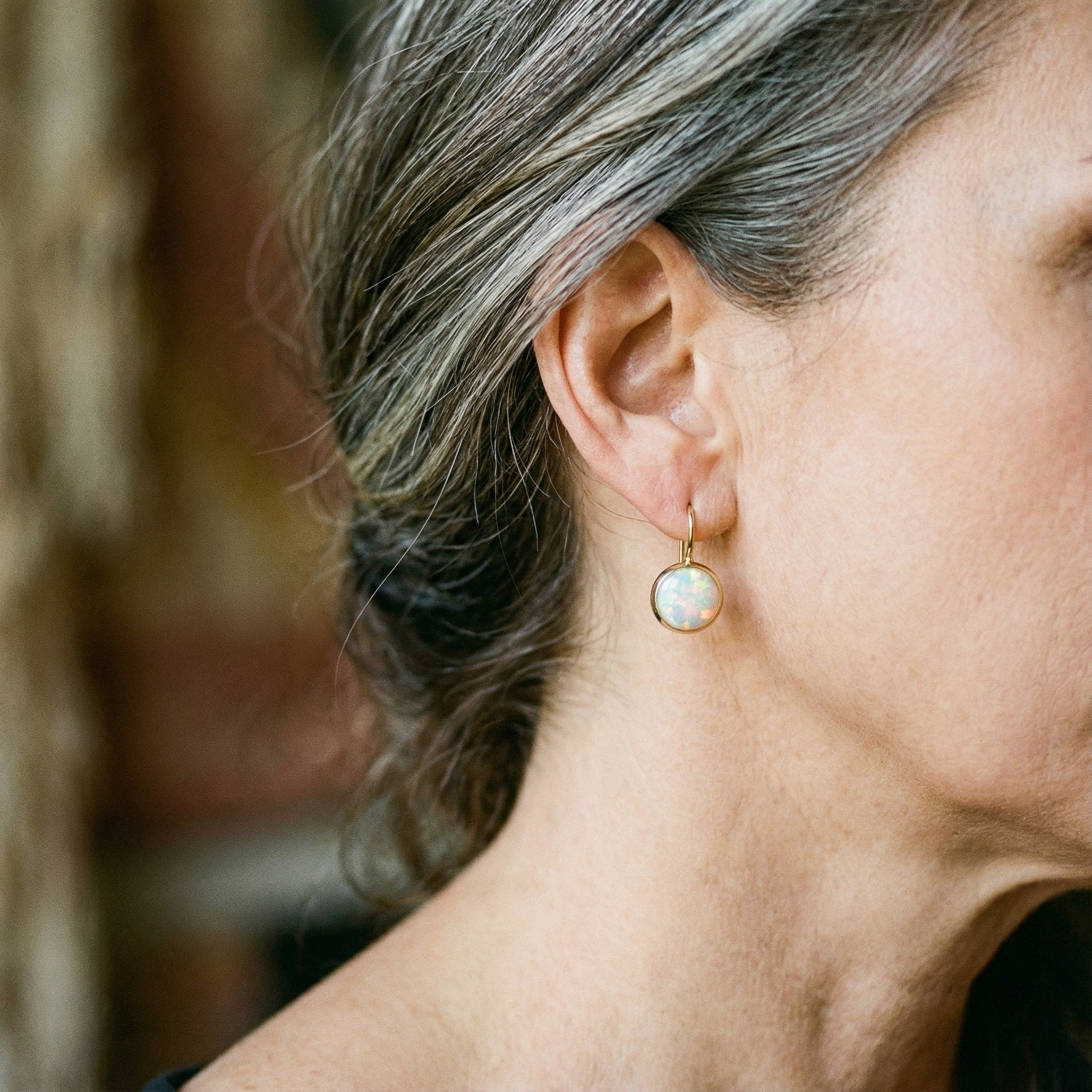 Orecchini Vintage in Oro con Pietra Opale