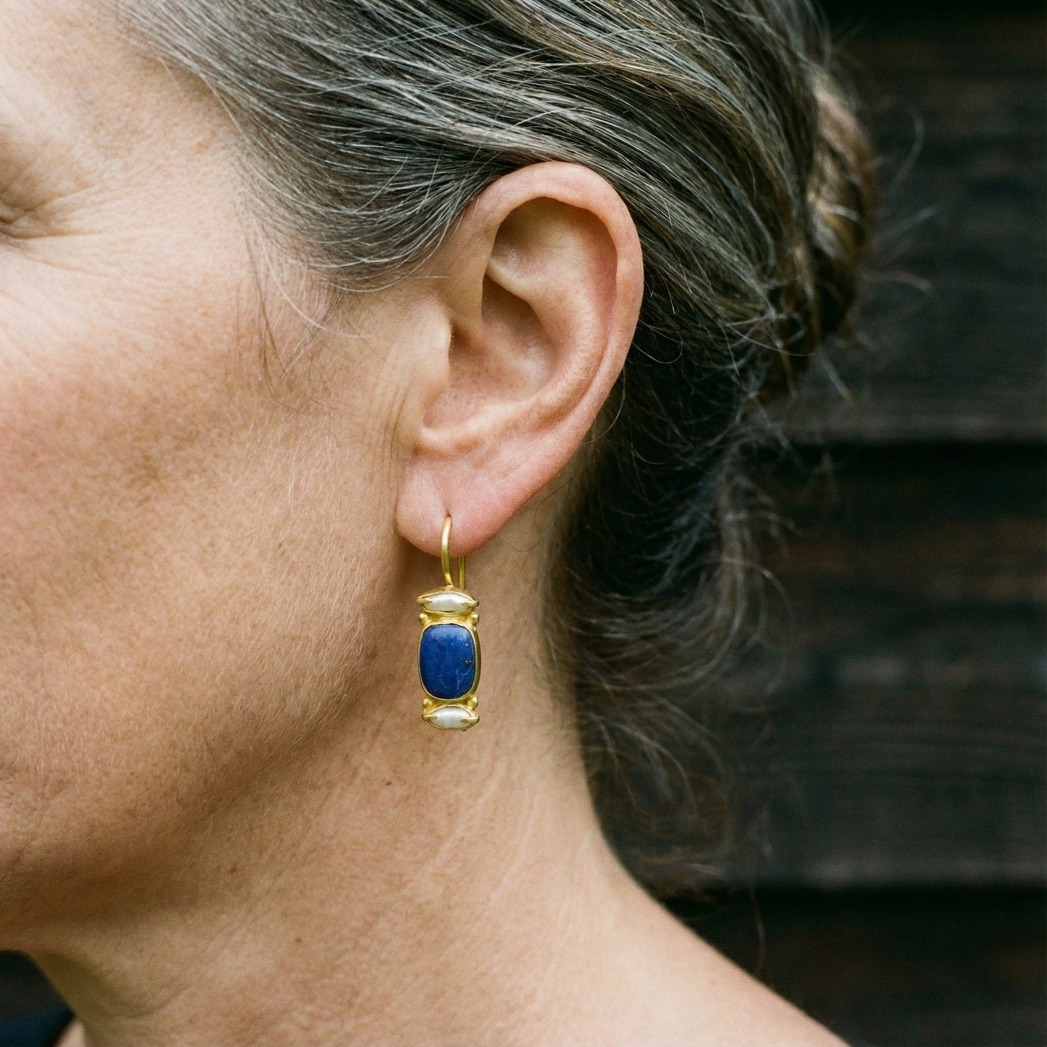 Orecchini Vintage in Blu e Oro