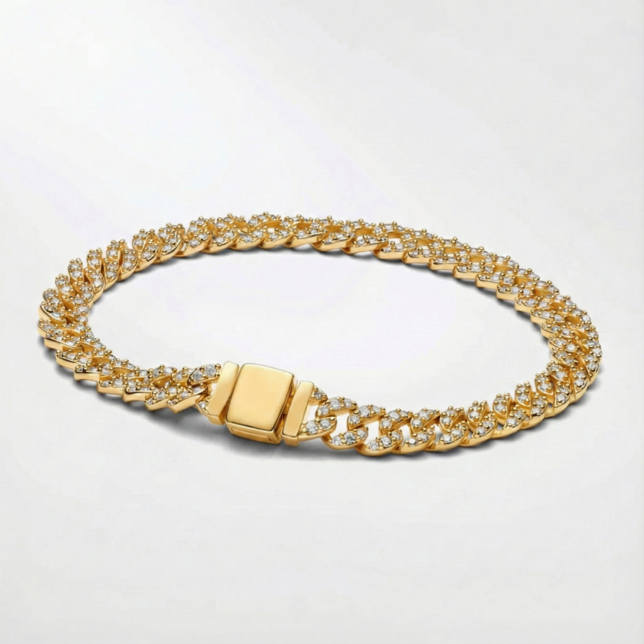 Bracciale cubano in moissanite