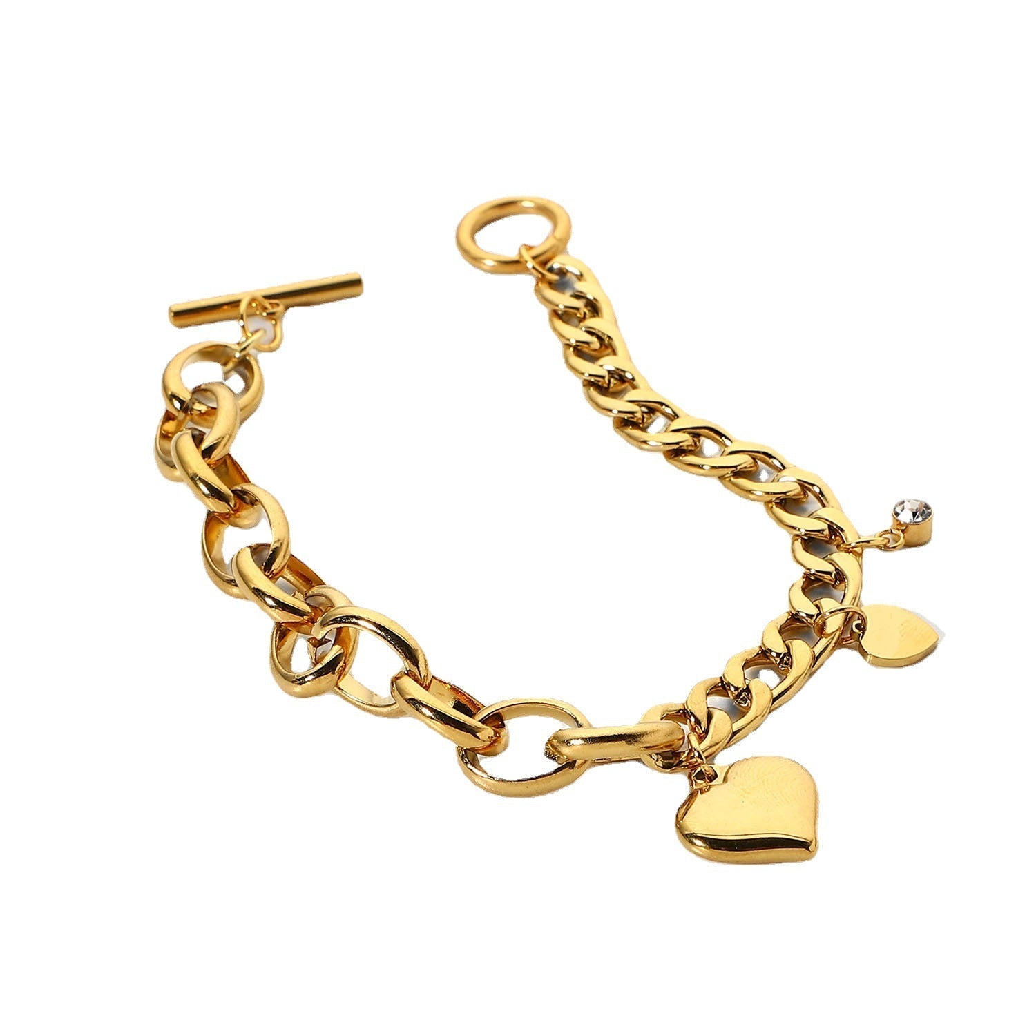 Francesca – Bracciale in oro con grandi anelli rotondi.