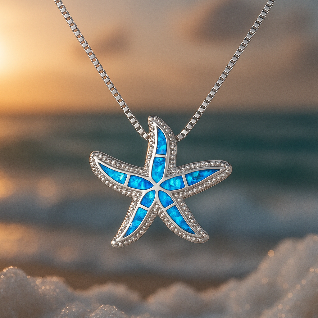 Collana in Argento con Stella di Mare e Opale