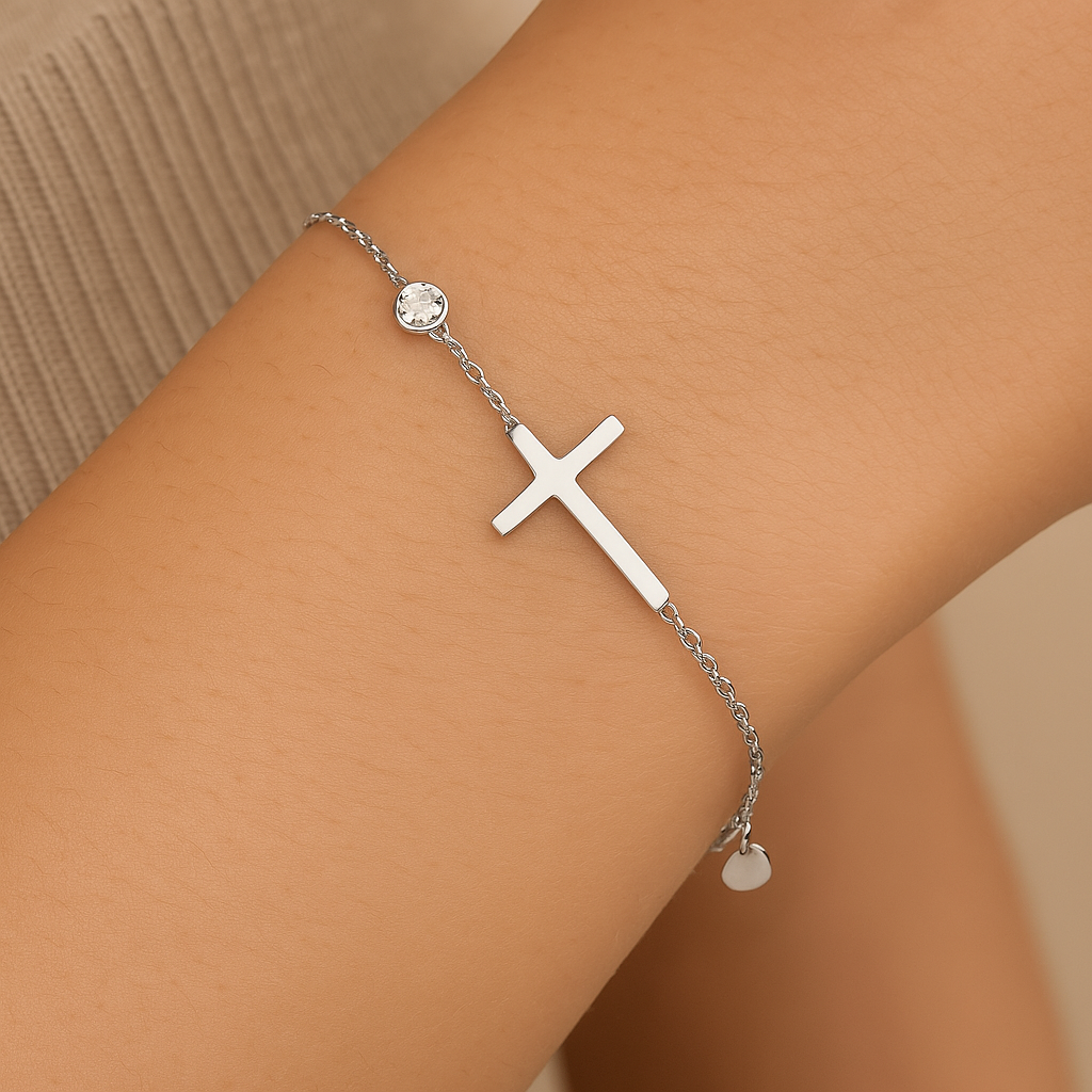 Bracciale d'argento a forma di cuore "Fede"