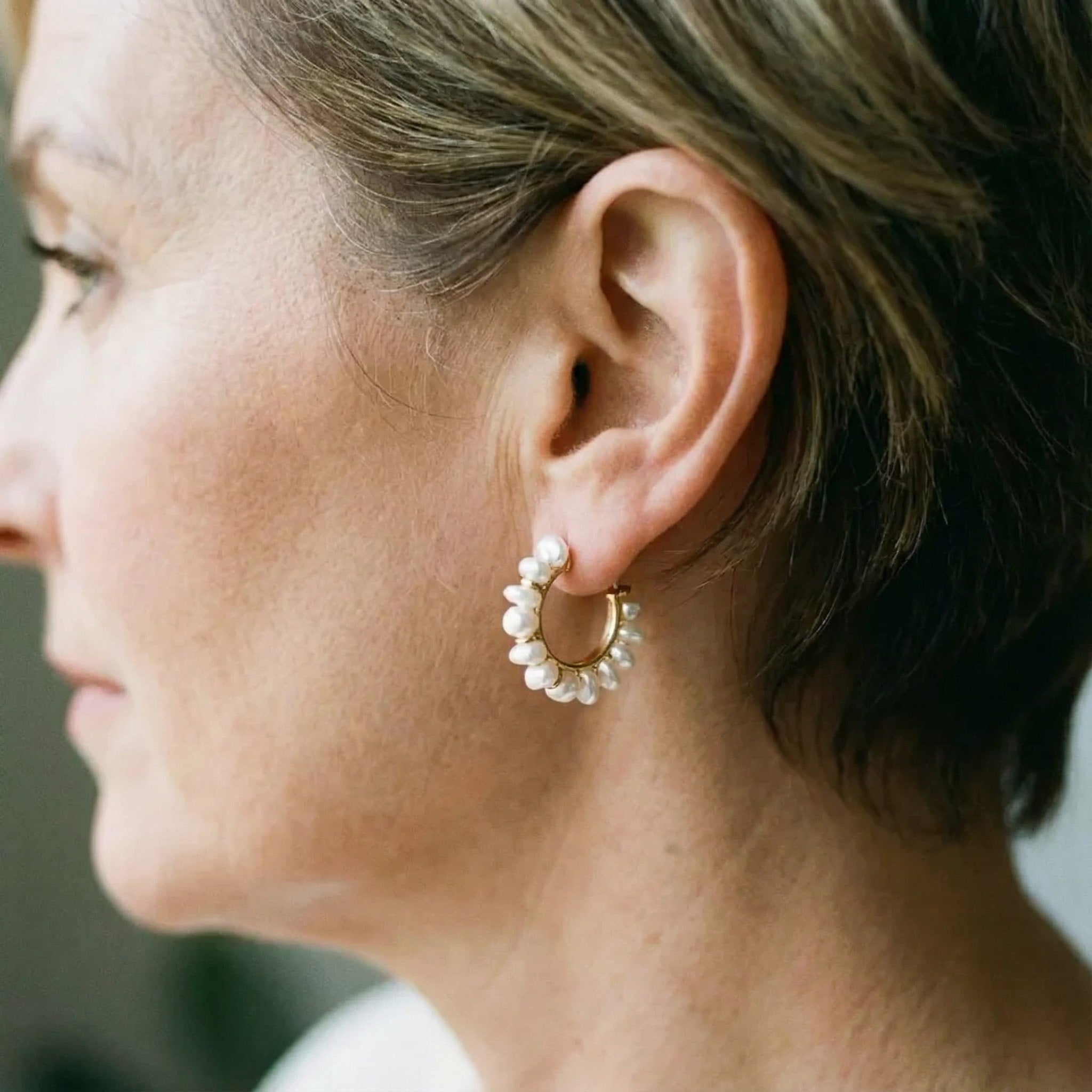 Orecchini Vintage con Perla Bianca