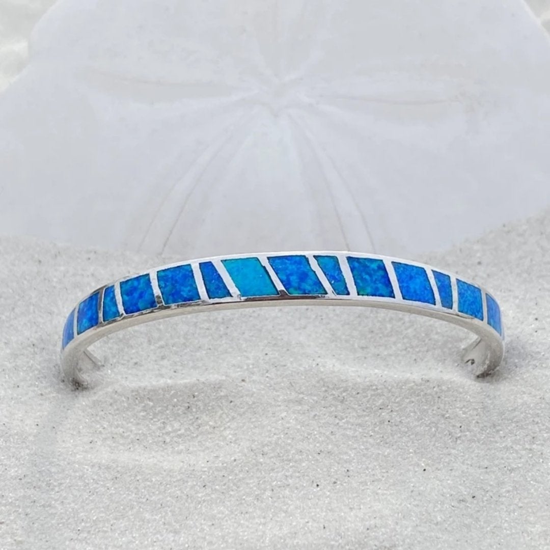 Bracciale in opale blu e argento