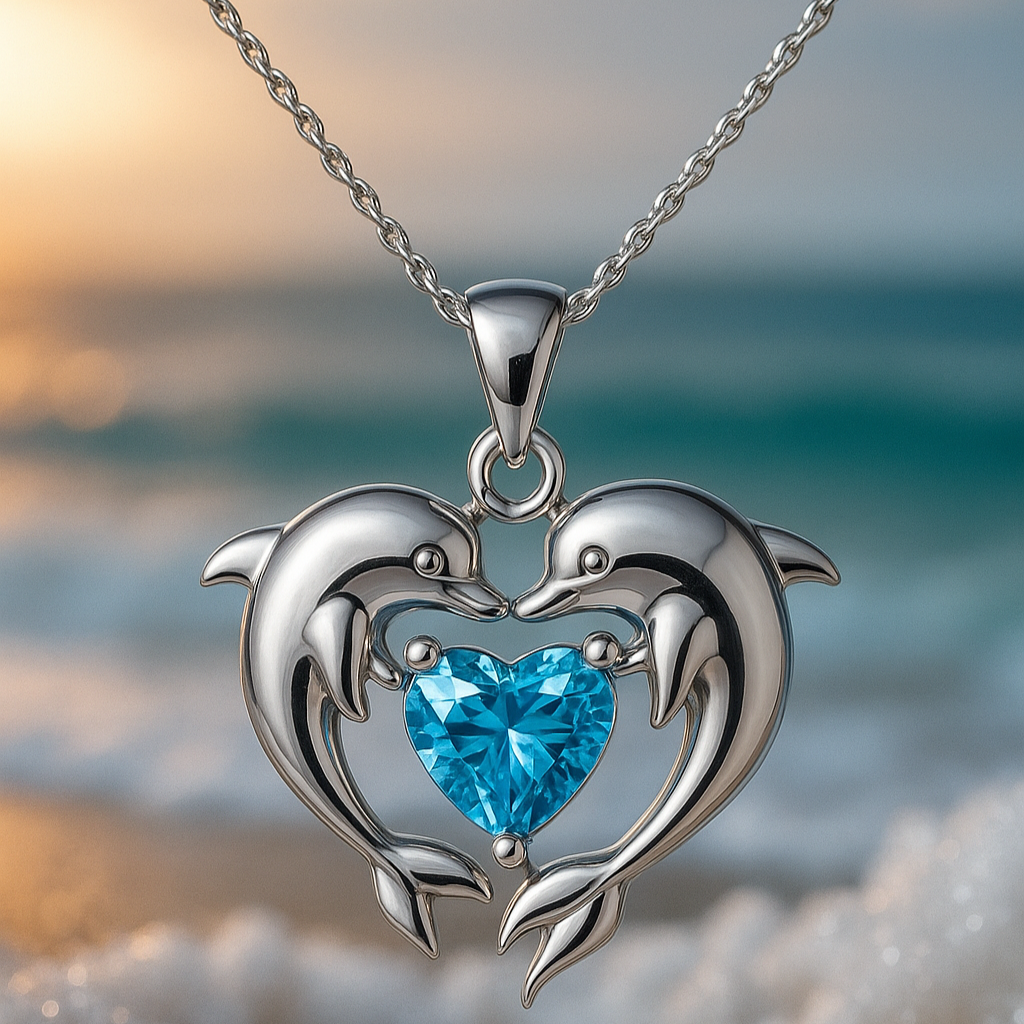 Collana Doppia in Argento con Delfini dell'Amore