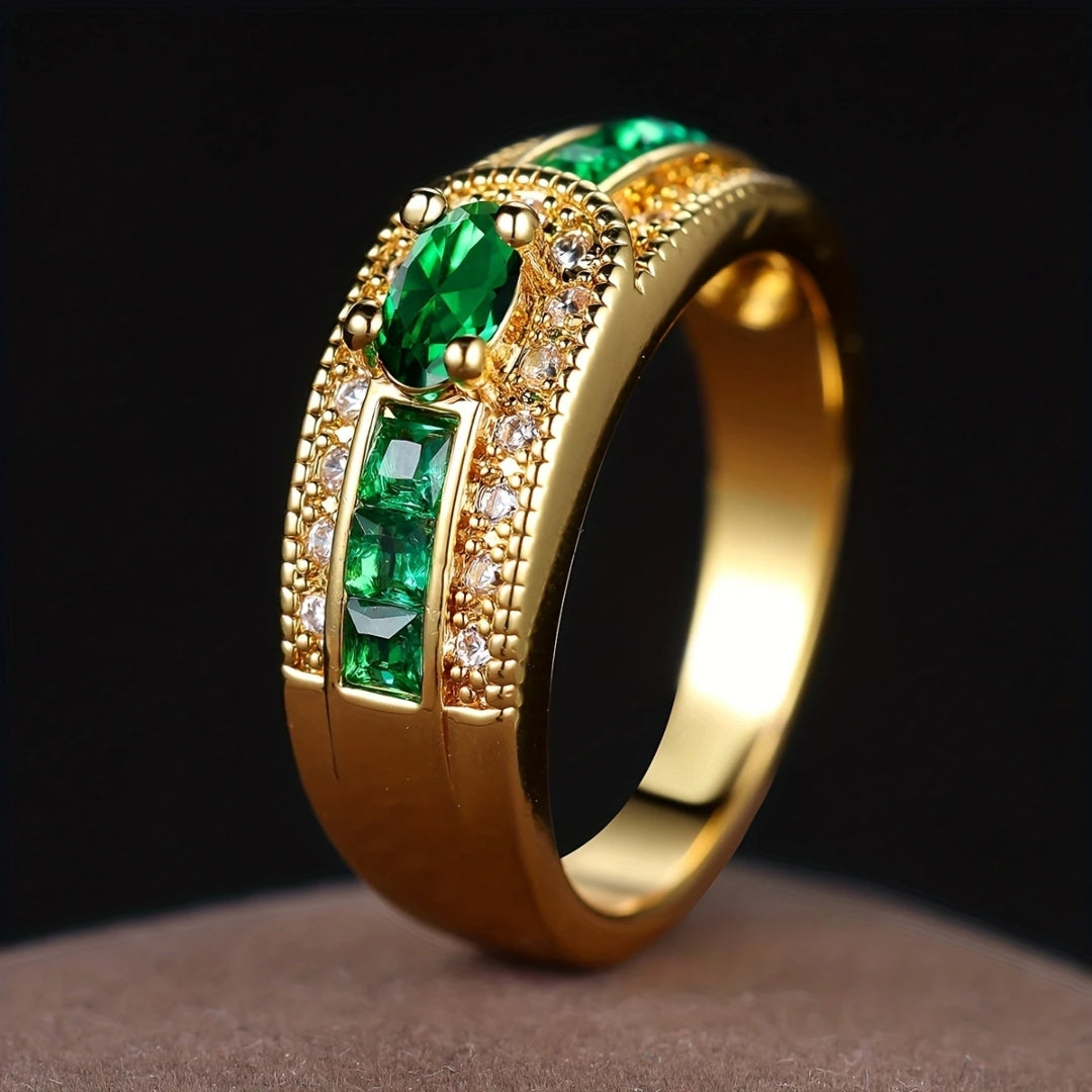 Anello d'Oro con Verde