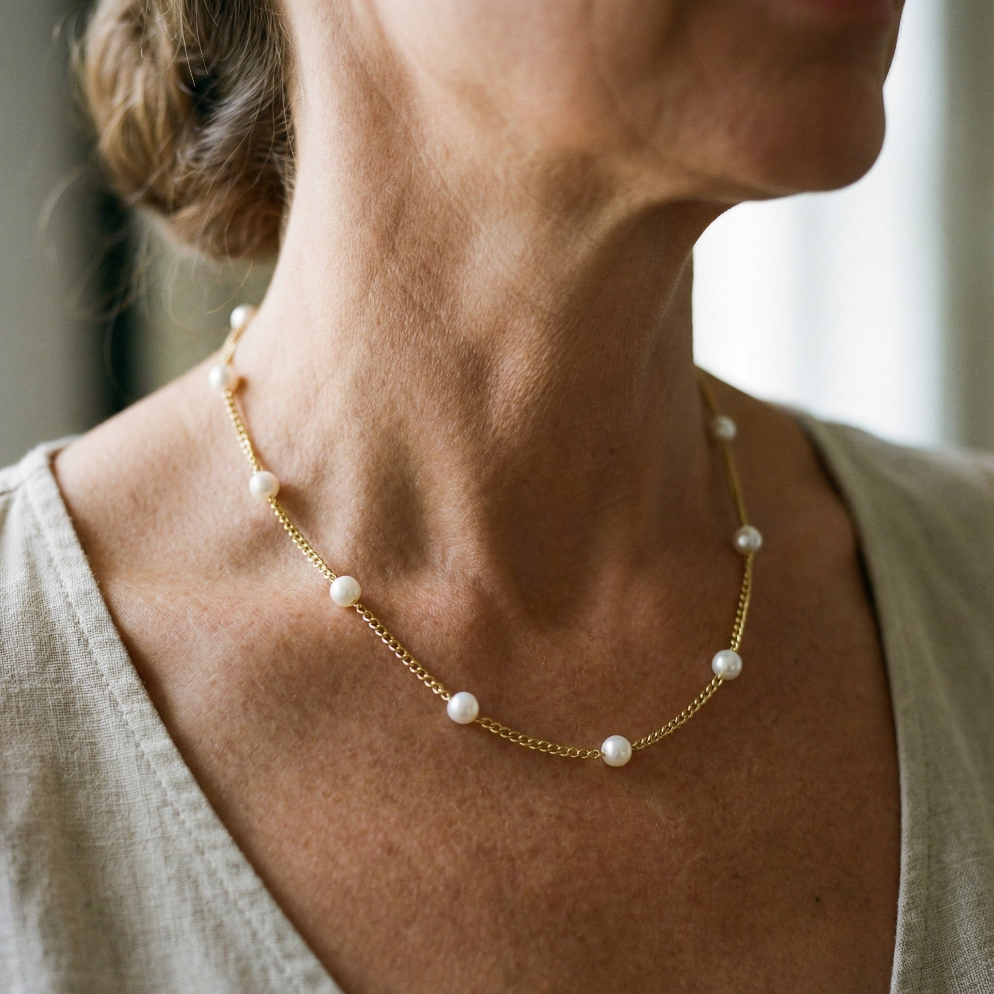 Collana Oro con Perla Naturale