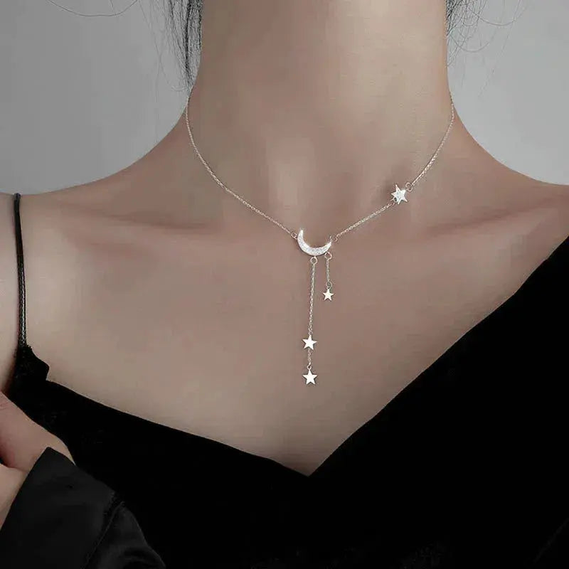 Collana con Luna e Stelle in Argento