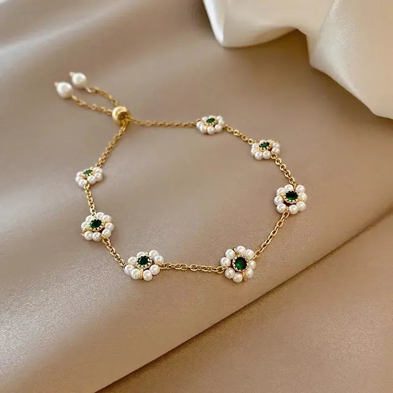 Bracciale Elegante con Cristalli Verdi