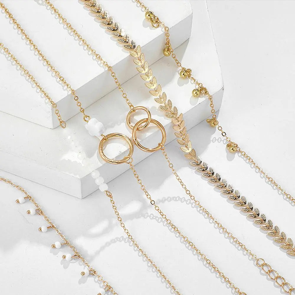 Set di braccialetti bohemien in colore oro