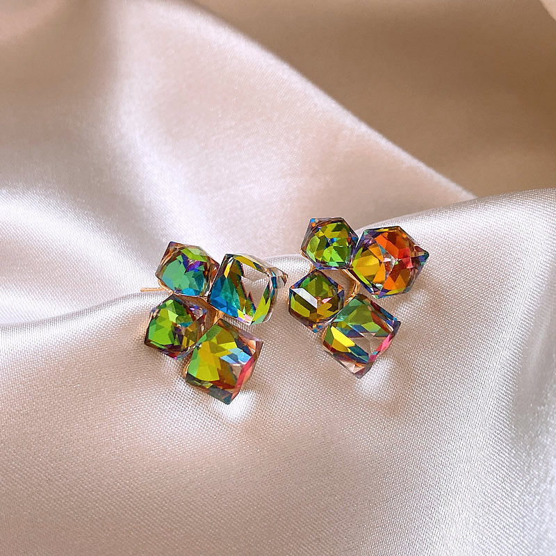 Orecchini in Zircone Multicolore in Elegante Oro