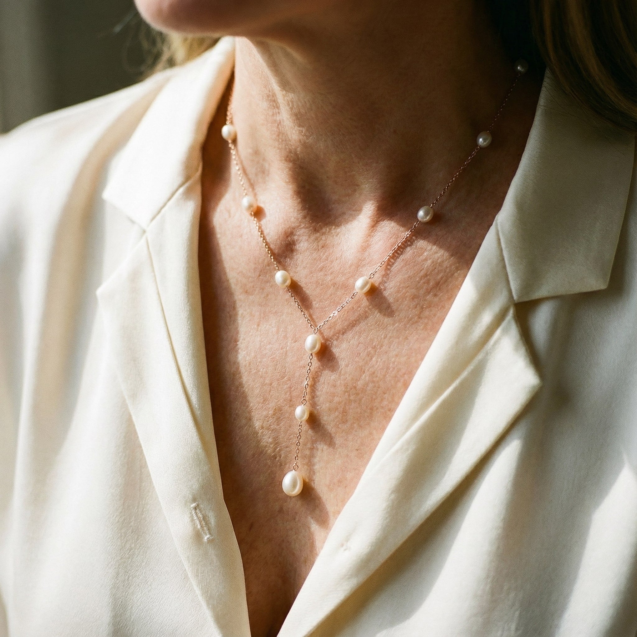 Collana retro con perla pendente