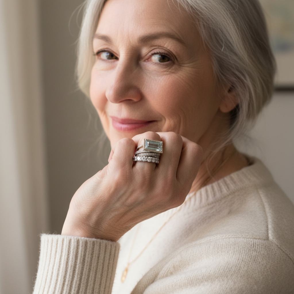 Gabriele - Anello vintage in vetro turchese