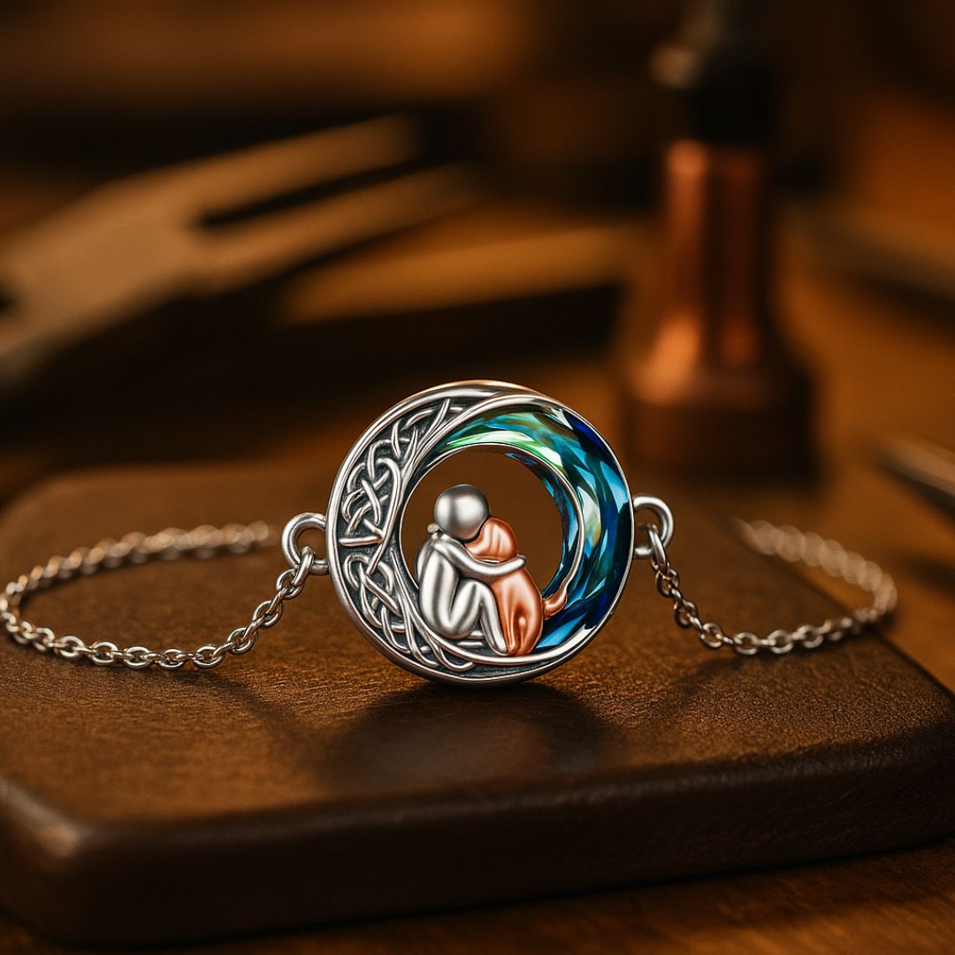 Bracciale Regolabile con Ciondolo a Forma di Cane in Argento