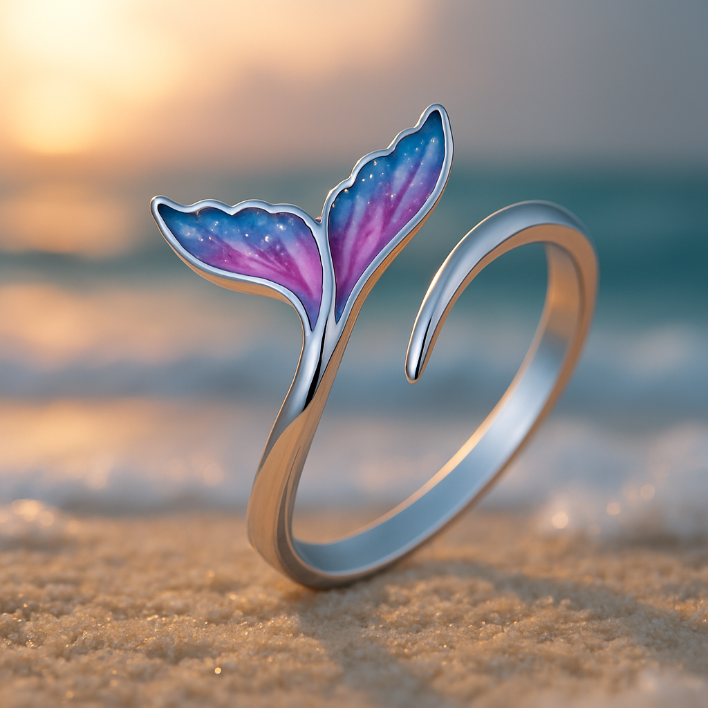 Anello Regolabile con Coda di Delfino Multicolore