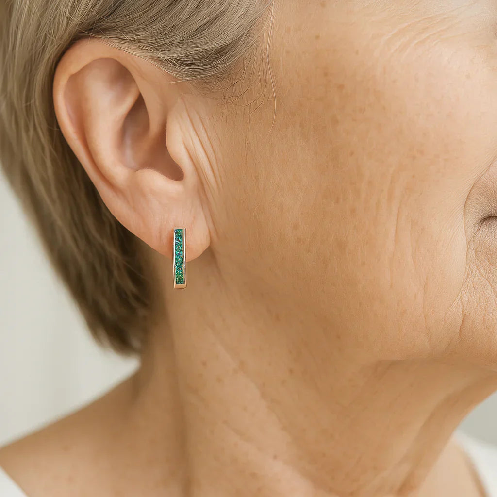 Orecchini in Smeraldo e Diamante in Oro