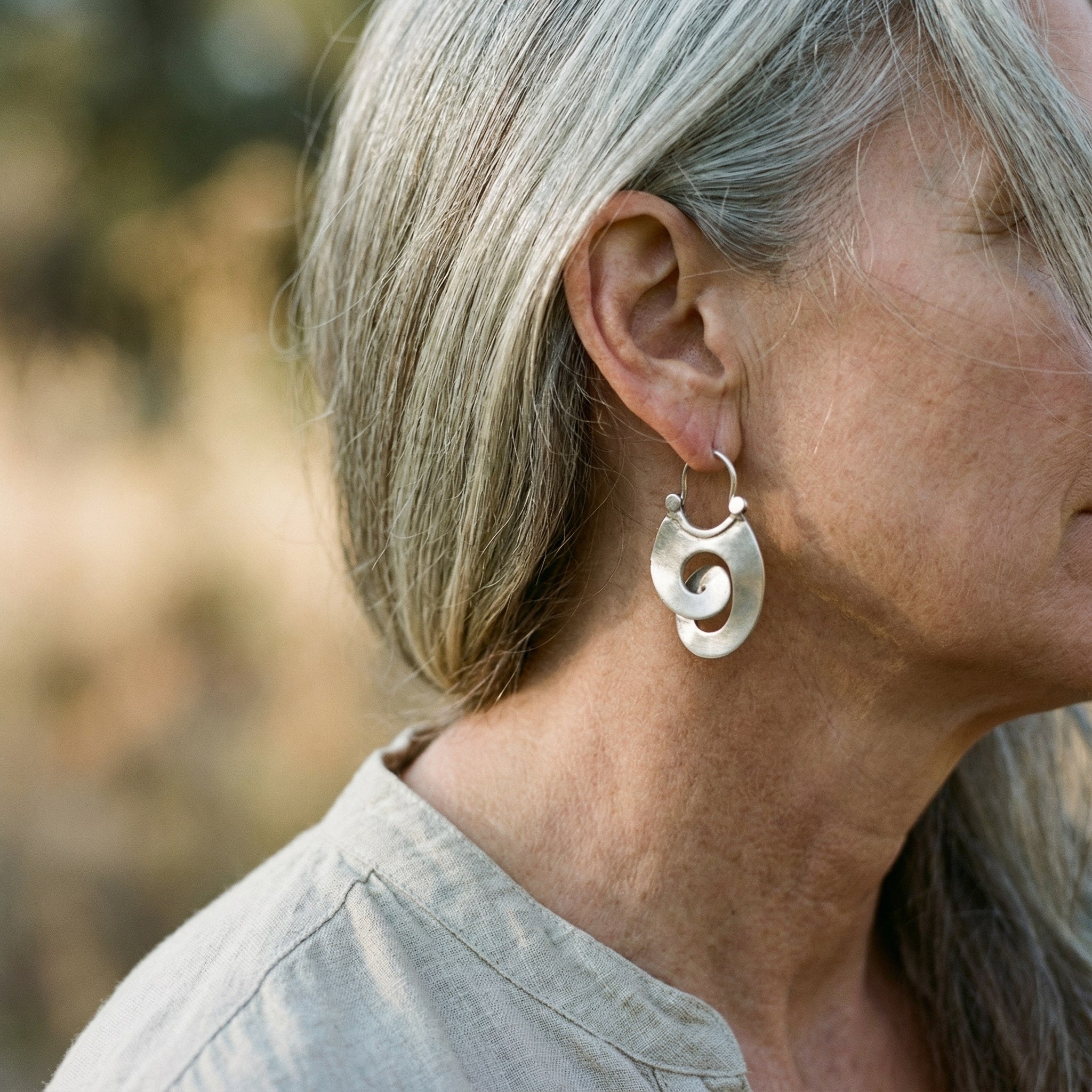 Orecchini in Argento Vintage con Spirale