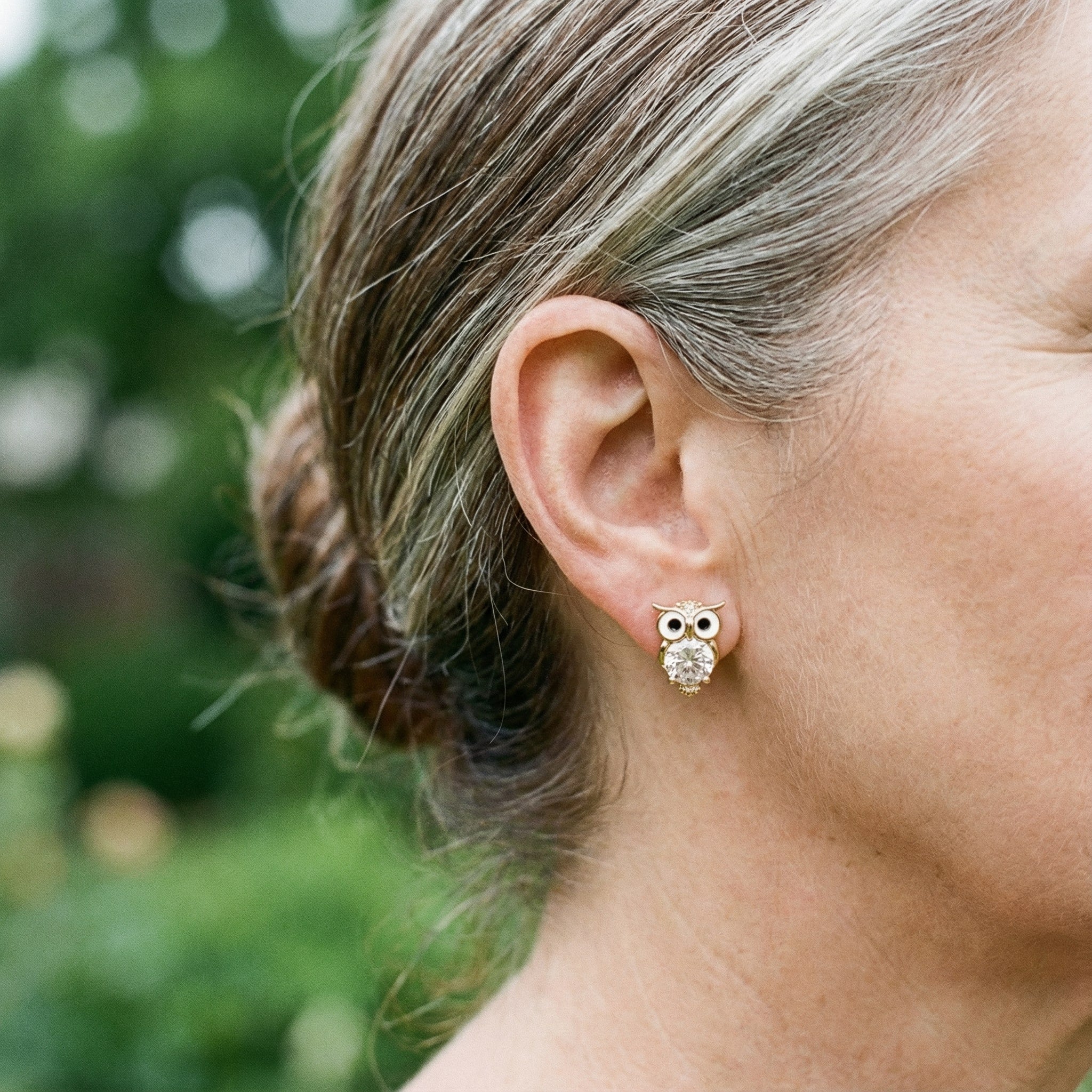 Orecchini Vintage Gufo con Cristalli