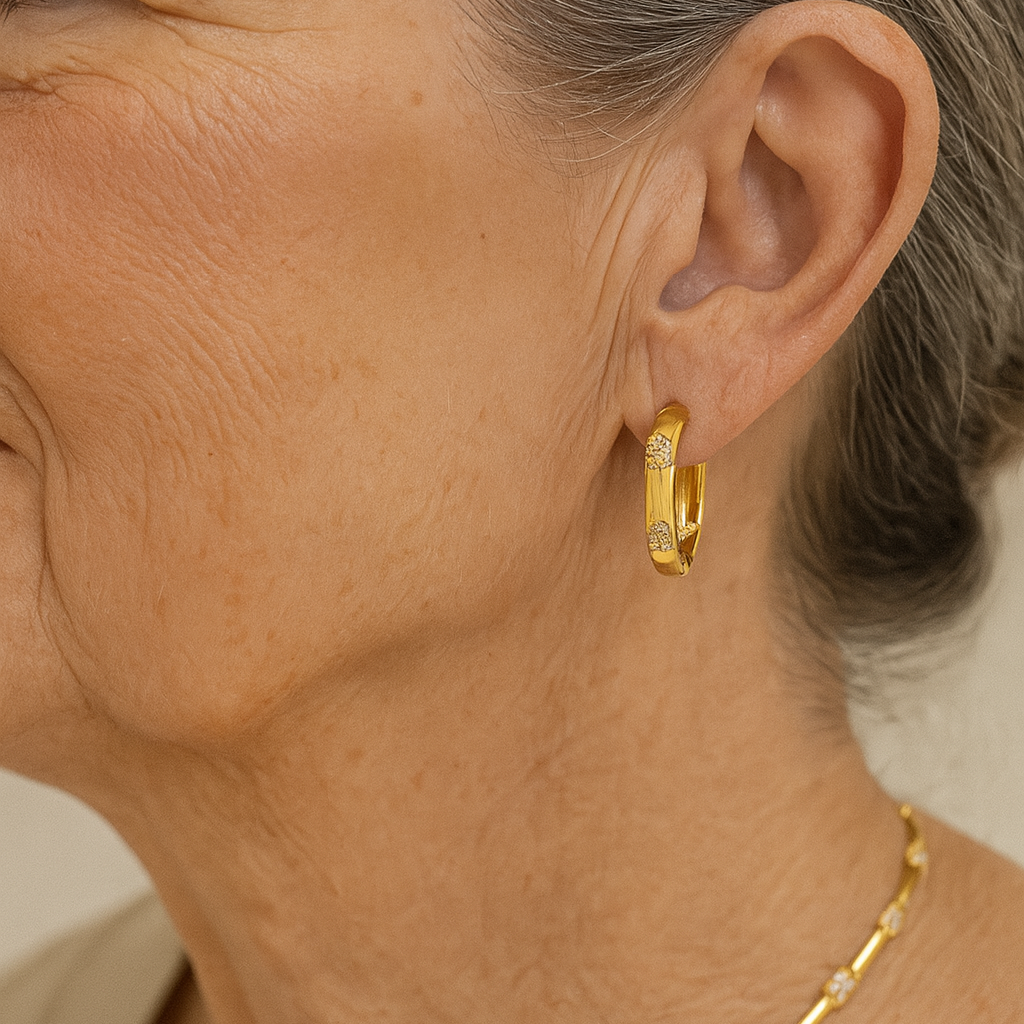 Orecchini Vintage a Ruota con Fiore d'Oro