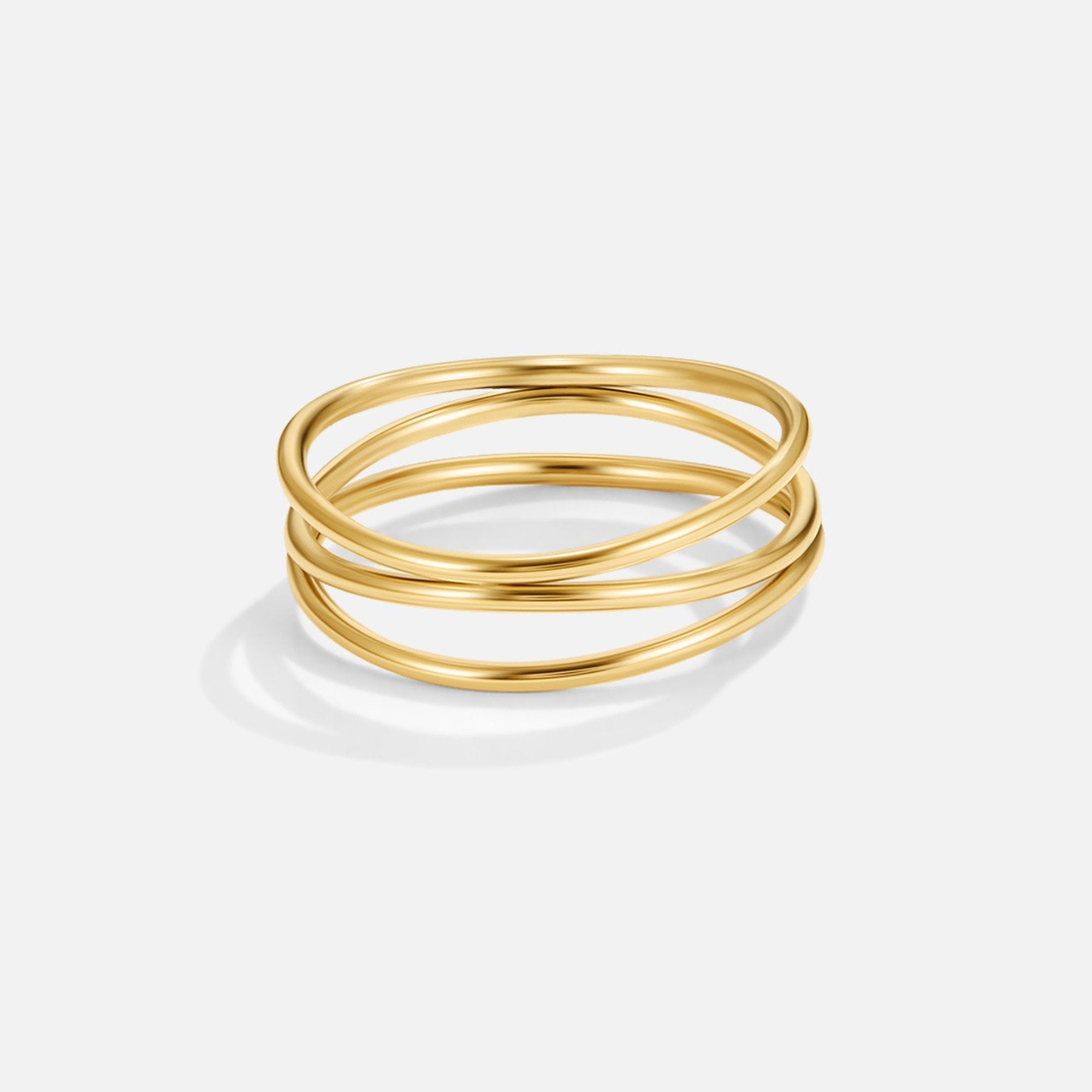 Valérie – Anello d'oro con linee incrociate.