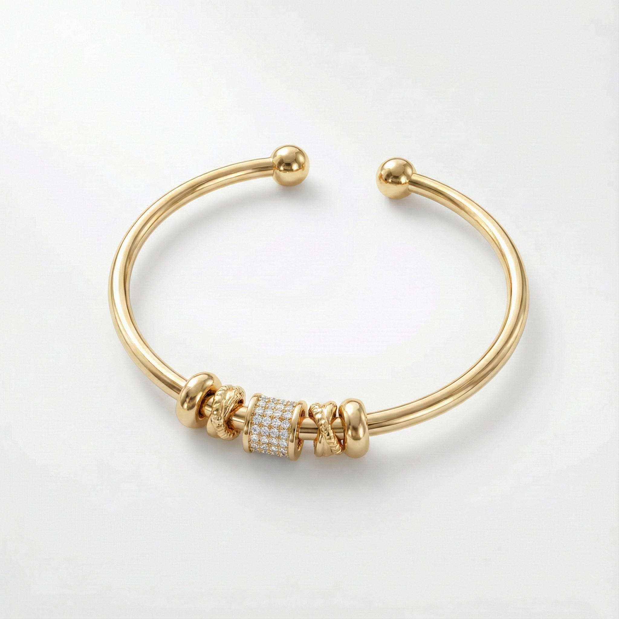Nina - Bracciale regolabile in oro con charms