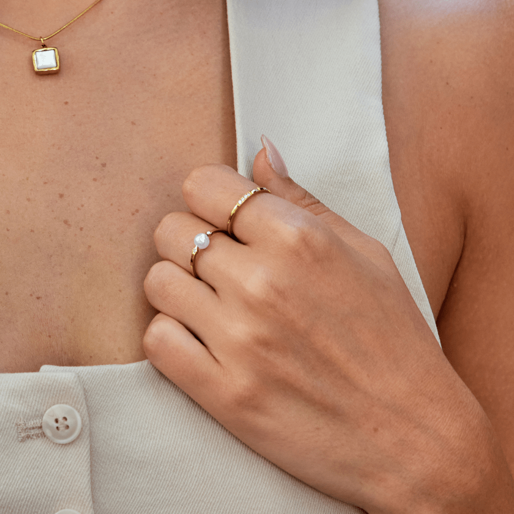 Anello con perle d'acqua dolce