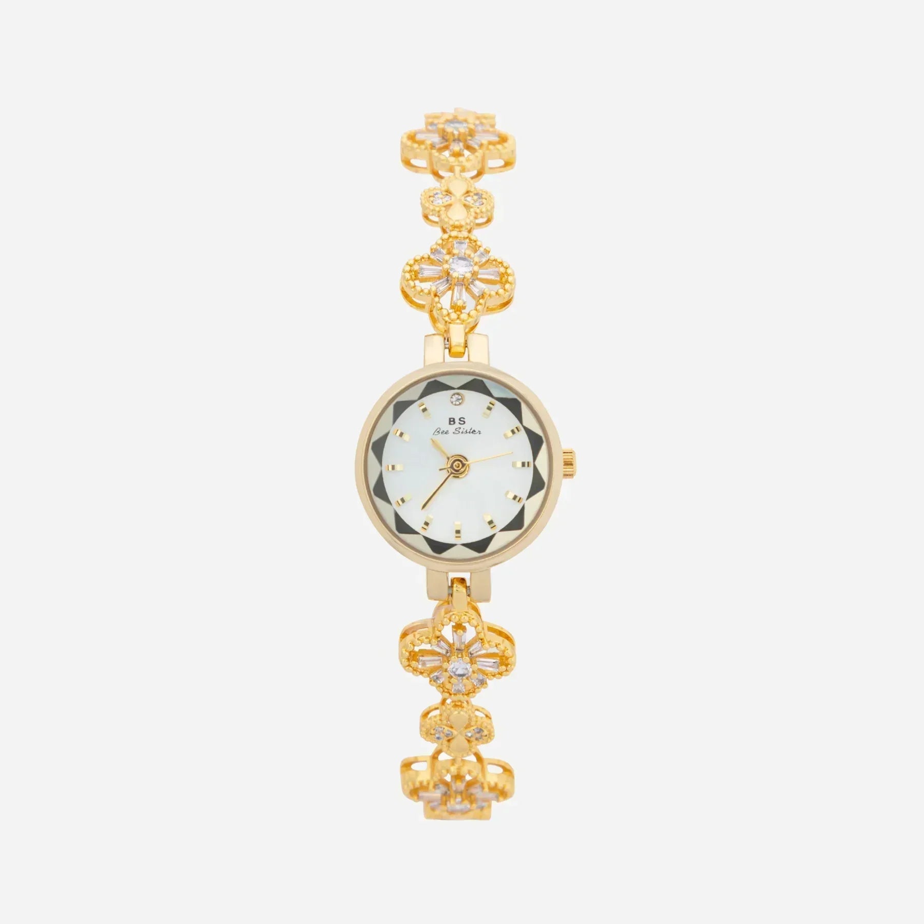 Elina – Orologio d'oro con bracciale ispirato ai fiori